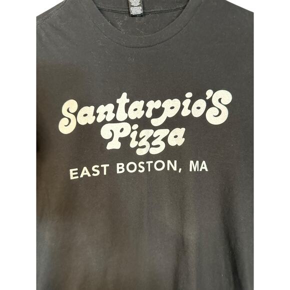 District Black Short Sleeve Santarpios Pizza East Boston T-Shirt Women Sz M - Picture 3 of 6